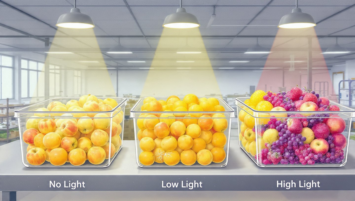 Light Exposure Affects Flavor Quality of Stored Fruits
